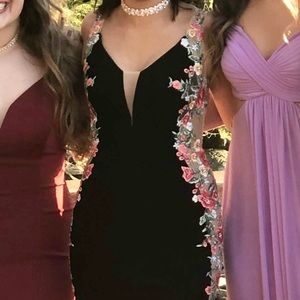 Black Floral Prom Dress